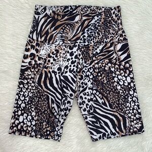 Free People x Onzie High Rise Bike Shorts Leopard Print Size M/L
